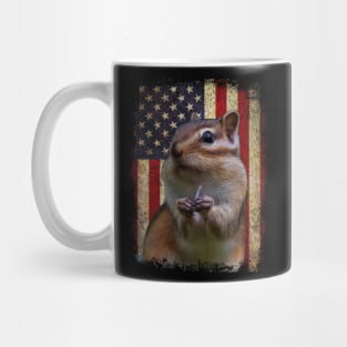 American Flag Chipmunk Whispers, Stylish Tee for Nature Lovers Mug